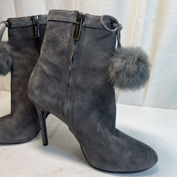 Michael Kors Remi 7 Suede Gray/Grey Ankle Bootie Boots Stilettos - Picture 3 of 10